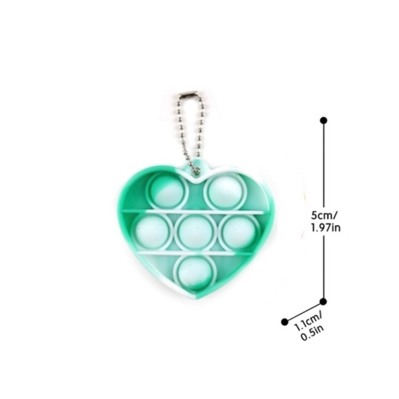 Heart Pop It Key Chains. Sensory Fidget Stress Relief Toy. - Picture 4 of 5